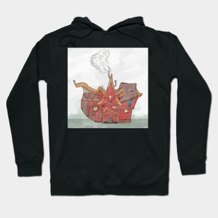 Boat House Watercolor Sketch Hoodie